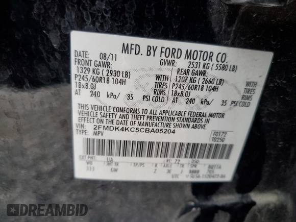 2012 Ford Edge Limited with VIN 2FMDK4KC5CBA05204, listed as a Copart auction lot 50772985 with 198,395 mi miles and Salvage Title. Bid and sale history available at carsss.com. Image 13.