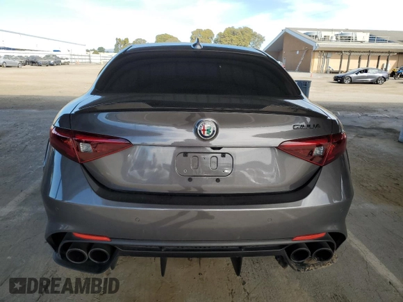 2021 Alfa Romeo Giulia Quadrifoglio with VIN ZARFAMEV5M7646074, listed as a Copart auction lot 46932545 with 21,797 mi miles and Salvage title. Bid and sale history available at DreamBid. Image 6.