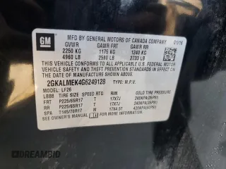 2016 GMC Terrain SLE with VIN 2GKALMEK4G6249128, listed as a Copart auction lot 42260775 with 115,159 mi miles and Salvage Title. Bid and sale history available at DreamBid. Image 16.