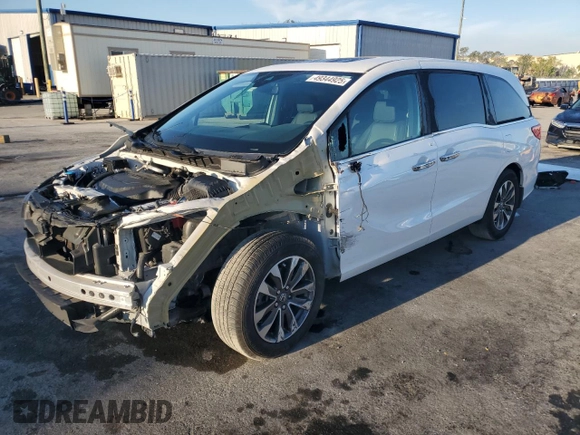 2023 Honda Odyssey EX-L with VIN 5FNRL6H66PB035681, listed as a Copart auction lot 49344925 with 78,344 mi miles and Salvage Title. Bid and sale history available at carsss.com. Image 1.