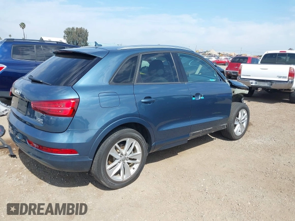 2017 Audi Q3 Premium with VIN WA1ECCFS6HR000870, listed as a IAAI auction lot 42028017 with 103,930 mi miles. Bid and sale history available at carsss.com. Image 4.