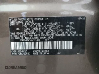 2010 Toyota RAV4 с VIN JTMZF4DV5A5031414, выставлен на аукционе Copart как лот 62608855 с пробегом 101 974 миль миль и Чистый • Clean title. История ставок и продаж доступна на DreamBid. Изображение 14.