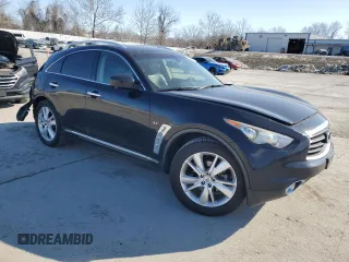 2014 Infiniti QX70 with VIN JN8CS1MU7EM450274, listed as a Copart auction lot 42516735 with 173,483 mi miles and Salvage Title. Bid and sale history available at DreamBid. Image 4.