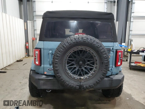 2023 Ford Bronco with VIN 1FMDE5DH0PLB18716, listed as a Copart auction lot 88271725 with 17,334 mi miles and Salvage Title. Bid and sale history available at DreamBid. Image 6.