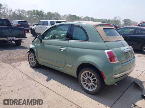 2013 FIAT 500 Lounge with VIN 3C3CFFER3DT536623, listed as a IAAI auction lot 42425991 with 87,905 mi miles and . Bid and sale history available at DreamBid. Image 3.