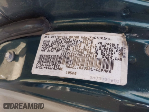 1998 Toyota Camry LE с VIN 4T1BG22KXWU363210, выставлен на аукционе IAAI как лот 42228383 с пробегом 232 933 миль миль и . История ставок и продаж доступна на DreamBid. Изображение 9.