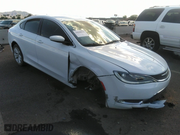2015 Chrysler 200 Limited with VIN 1C3CCCAB3FN720785, listed as a IAAI auction lot 39093026 with 64,504 mi miles. Bid and sale history available at carsss.com. Image 1.