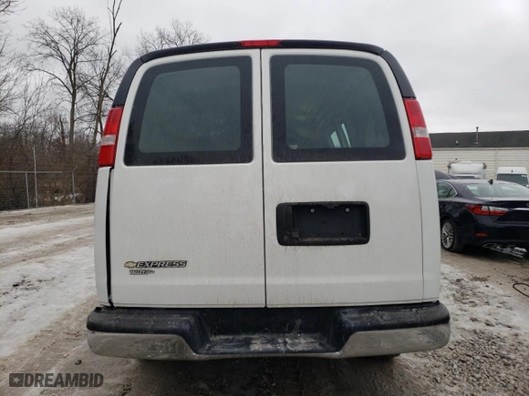 2021 Chevrolet Express Cargo Van with VIN 1GCWGAFP1M1218139, listed as a Copart auction lot 43966525 with 47,417 mi miles and Salvage Title. Bid and sale history available at carsss.com. Image 6.