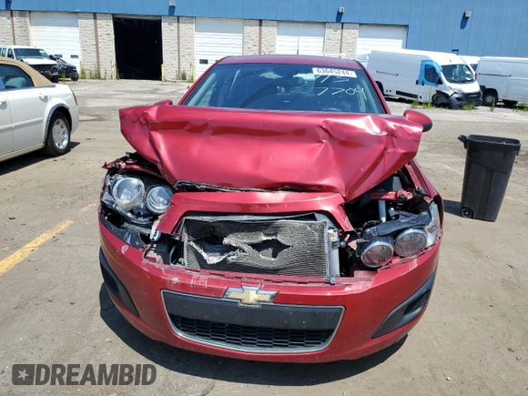 2013 Chevrolet Sonic LT with VIN 1G1JC6SB7D4187709, listed as a Copart auction lot 63645244 with 0 mi miles and Non Repairable. Bid and sale history available at carsss.com. Image 5.