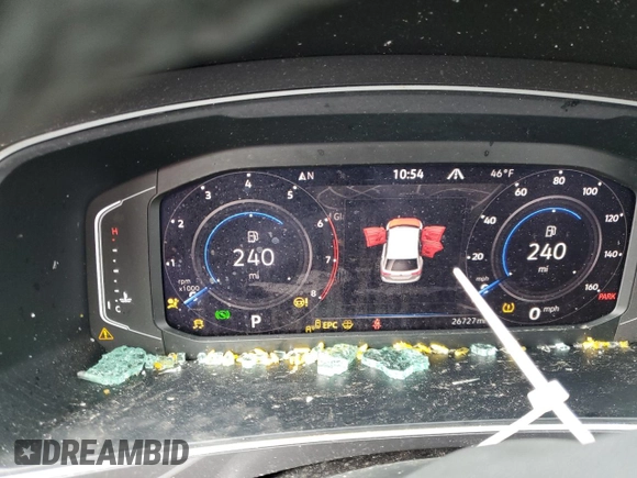 2024 Volkswagen Tiguan SEL R-Line с VIN 3VV4B7AX2RM031987, выставлен на аукционе Copart как лот 47734255 с пробегом 26 727 миль миль и Списание • Salvage title. История ставок и продаж доступна на DreamBid. Изображение 9.