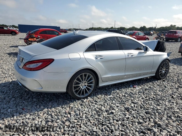 2015 Mercedes-Benz CLS 550 with VIN WDDLJ7DB0FA142341, listed as a Copart auction lot 55387945 with 56,525 mi miles and Salvage title. Bid and sale history available at DreamBid. Image 3.