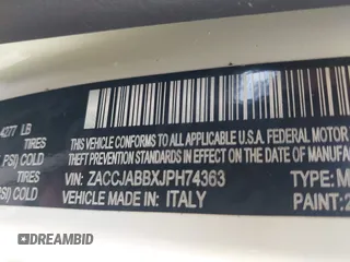 2018 Jeep Renegade Altitude z VIN ZACCJABBXJPH74363, wystawiony jako IAAI lot #42362644 z przebiegiem 64 069 mil mil oraz . Historia ofert i sprzedaży dostępna na DreamBid. Obrazek 9.