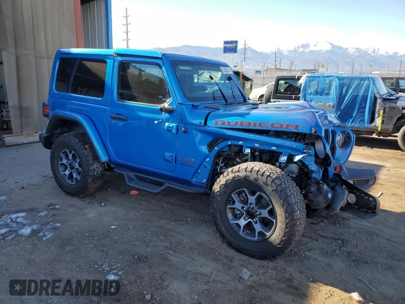 2021 Jeep Wrangler Rubicon with VIN 1C4HJXCG9MW794033, listed as a Copart auction lot 82809014 with 30,590 mi miles and Salvage title. Bid and sale history available at DreamBid. Image 4.