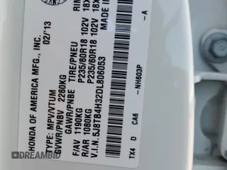 2013 Acura RDX with VIN 5J8TB4H32DL806053, listed as a Copart auction lot 53711145 with 77,496 mi miles and Salvage Title. Bid and sale history available at carsss.com. Image 13.