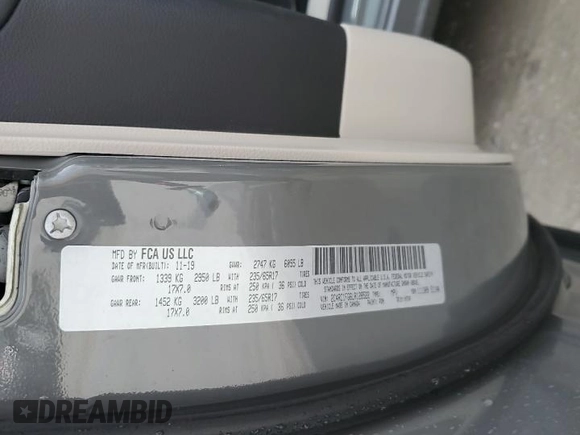 2020 Chrysler Pacifica Touring with VIN 2C4RC1FG6LR128522, listed as a Copart auction lot 53394345 with 41,480 mi miles and Salvage title. Bid and sale history available at DreamBid. Image 13.