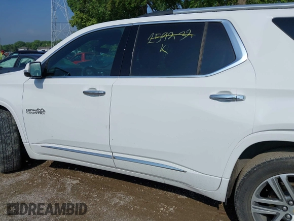 2022 Chevrolet Traverse High Country with VIN 1GNERNKW9NJ159232, listed as a IAAI auction lot 42368555 with 40,188 mi miles and . Bid and sale history available at DreamBid. Image 14.