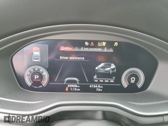 2020 Audi A5 Premium Plus z VIN WAUTNAF58LA002873, wystawiony jako Copart lot #53747345 z przebiegiem 39 908 mil mil oraz Szkoda całkowita • Salvage title. Historia ofert i sprzedaży dostępna na DreamBid. Obrazek 9.