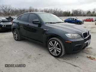 2014 BMW X6 M with VIN 5YMGZ0C56E0C40490, listed as a Copart auction lot 85317174 with 104,630 mi miles and Salvage Title. Bid and sale history available at carsss.com. Image 4.
