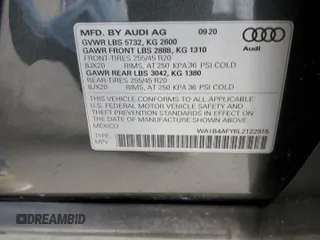 2020 Audi SQ5 Premium Plus with VIN WA1B4AFY6L2122915, listed as a Copart auction lot 69283953 with 21,255 mi miles. Bid and sale history available at carsss.com. Image 13.