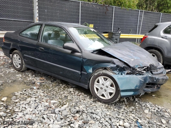 1997 Honda Civic DX with VIN 1HGEJ6223VL057580, listed as a Copart auction lot 74752434 with 239,657 mi miles and Salvage Title. Bid and sale history available at carsss.com. Image 4.