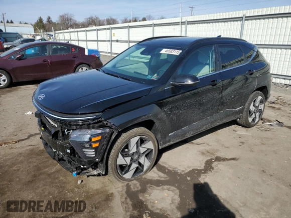 2024 Hyundai Kona Limited with VIN KM8HECA38RU099702, listed as a Copart auction lot 46583115 with 11,897 mi miles and Salvage Title. Bid and sale history available at carsss.com. Image 1.