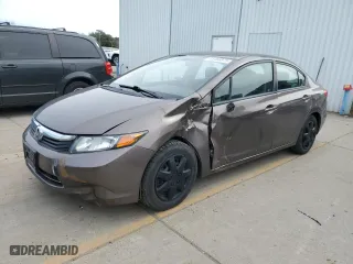 2012 Honda Civic Sdn LX with VIN 2HGFB2F51CH609618, listed as a Copart auction lot 44466975 with 95,553 mi miles and Salvage Title. Bid and sale history available at carsss.com. Image 1.