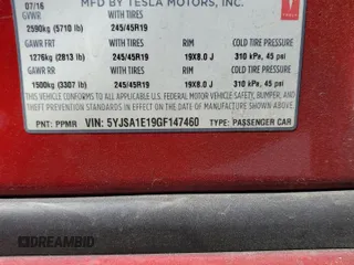 2016 Tesla Model S 70 with VIN 5YJSA1E19GF147460, listed as a Copart auction lot 64068545 with 99,201 mi miles and Salvage title. Bid and sale history available at DreamBid. Image 12.