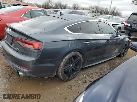 2018 Audi A5 Sportback Premium Plus with VIN WAUENCF55JA136824, listed as a Copart auction lot 47291714 with 33,866 mi miles. Bid and sale history available at carsss.com. Image 3.