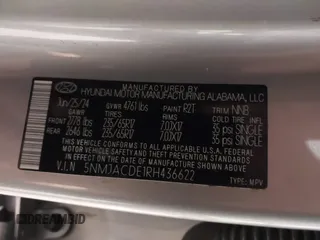 2024 Hyundai Tucson SE with VIN 5NMJACDE1RH436622, listed as a IAAI auction lot 41262494 with 7,717 mi miles. Bid and sale history available at carsss.com. Image 9.