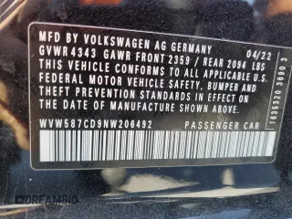 2022 Volkswagen Golf GTI Autobahn with VIN WVW587CD9NW206492, listed as a Copart auction lot 71097764 with 32,074 mi miles and Salvage Title. Bid and sale history available at carsss.com. Image 14.