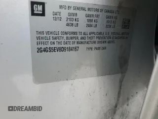 2013 Buick Regal Turbo Premium 1 with VIN 2G4GS5EV8D9184167, listed as a Copart auction lot 60922975 with 174,914 mi miles and Non repairable. Bid and sale history available at DreamBid. Image 12.