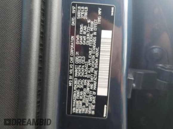 2018 Volvo XC60 Momentum with VIN YV4A22RKXJ1043803, listed as a Copart auction lot 51000515 with Not provided miles and Salvage title. Bid and sale history available at DreamBid. Image 15.