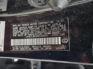 2022 Lexus UX with VIN JTHE3JBHXN2048556, listed as a Copart auction lot 53814865 with 199,622 mi miles and Clean Title. Bid and sale history available at carsss.com. Image 10.