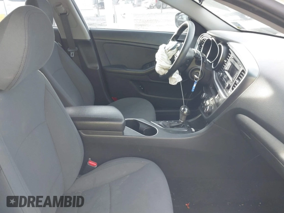 2015 Kia Optima LX with VIN KNAGM4A76F5590431, listed as a IAAI auction lot 41434500 with 123,052 mi miles. Bid and sale history available at carsss.com. Image 5.
