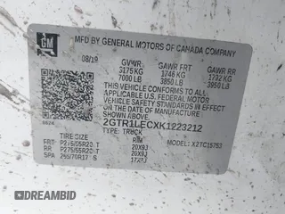 2019 GMC Sierra 1500 Limited with VIN 2GTR1LECXK1223212, listed as a IAAI auction lot 41166361 with 114,197 mi miles. Bid and sale history available at carsss.com. Image 9.