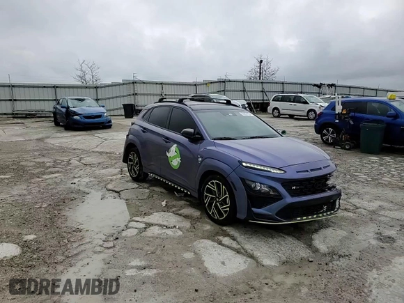 2022 Hyundai Kona N Line with VIN KM8K3CA33NU907847, listed as a Copart auction lot 80837034 with 34,788 mi miles and Salvage Title. Bid and sale history available at carsss.com. Image 12.