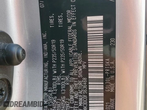 2015 Toyota Sienna SE with VIN 5TDXK3DC0FS636468, listed as a Copart auction lot 60164835 with 146,390 mi miles and Salvage title. Bid and sale history available at DreamBid. Image 13.