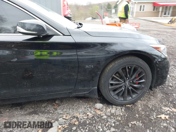 2018 Infiniti Q50 3.0t LUXE with VIN JN1EV7AR8JM442468, listed as a IAAI auction lot 42071717 with 107,484 mi miles. Bid and sale history available at carsss.com. Image 20.