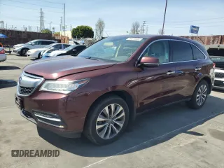 2014 Acura MDX Tech Pkg with VIN 5FRYD3H43EB011520, listed as a Copart auction lot 49675005 with 165,280 mi miles and Salvage Title. Bid and sale history available at carsss.com. Image 1.