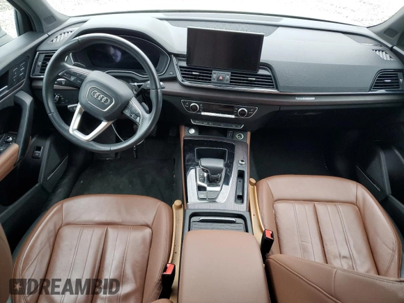2021 Audi Q5 Premium Plus with VIN WA1BAAFY1M2017872, listed as a Copart auction lot 59964725 with 58,694 mi miles and Salvage title. Bid and sale history available at DreamBid. Image 8.