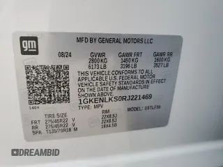 2024 GMC Acadia FWD Denali z VIN 1GKENLKS0RJ221469, wystawiony jako Copart lot #78418114 z przebiegiem 1310 mil mil oraz Szkoda całkowita • Salvage title. Historia ofert i sprzedaży dostępna na DreamBid. Obrazek 15.