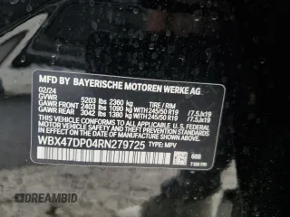 2024 BMW X3 sDrive30i with VIN WBX47DP04RN279725, listed as a Copart auction lot 46577905 with 13,419 mi miles and Salvage Title. Bid and sale history available at DreamBid. Image 14.