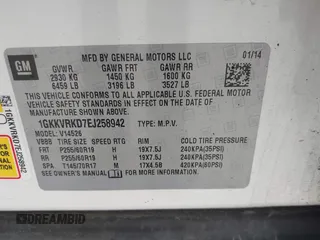 2014 GMC Acadia SLT with VIN 1GKKVRKD7EJ258942, listed as a IAAI auction lot 41828635 with 173,389 mi miles and . Bid and sale history available at DreamBid. Image 9.