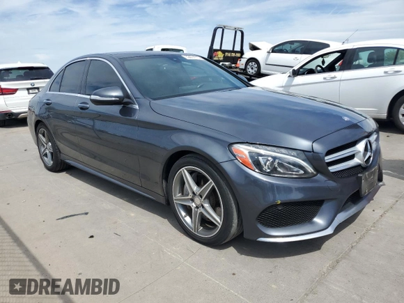 2015 Mercedes-Benz C-Class C 300 with VIN 55SWF4JBXFU080884, listed as a Copart auction lot 53074115 with 136,564 mi miles and Clean Title. Bid and sale history available at carsss.com. Image 4.