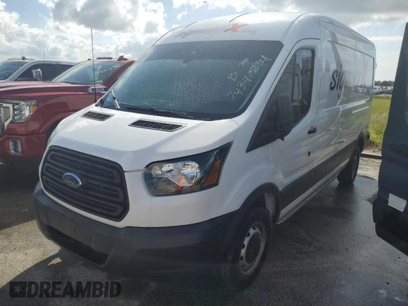 2019 Ford Transit with VIN 1FTYR2CGXKKB82195, listed as a Copart auction lot 74347834 with Not Provided miles and Salvage Title. Bid and sale history available at carsss.com. Image 1.