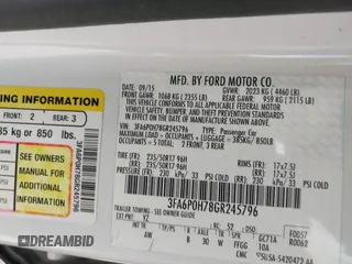 2016 Ford Fusion SE with VIN 3FA6P0H78GR245796, listed as a IAAI auction lot 42038309 with 168,239 mi miles and . Bid and sale history available at DreamBid. Image 9.
