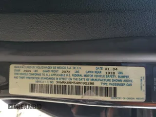 2004 Volkswagen Jetta GL z VIN 3VWRK69M54M092295, wystawiony jako Copart lot #47320195 z przebiegiem 161 593 mil mil oraz Szkoda całkowita • Salvage title. Historia ofert i sprzedaży dostępna na DreamBid. Obrazek 14.