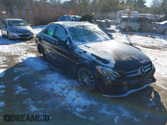 2016 Mercedes-Benz C 300 Luxury with VIN WDDWF4KB1GR142724, listed as a IAAI auction lot 41197366 with 75,309 mi miles and . Bid and sale history available at carsss.com. Image 1.