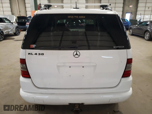 2001 Mercedes-Benz M 320/430/500 with VIN 4JGAB72E51A222489, listed as a Copart auction lot 51674925 with 226,108 mi miles and Clean title. Bid and sale history available at DreamBid. Image 6.