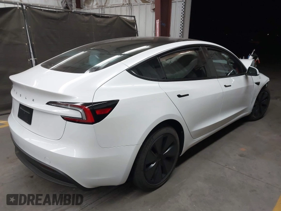 2025 Tesla Model 3 Long Range with VIN 5YJ3E1EA1SF913182, listed as a IAAI auction lot 42072870 with Not provided miles and . Bid and sale history available at DreamBid. Image 4.